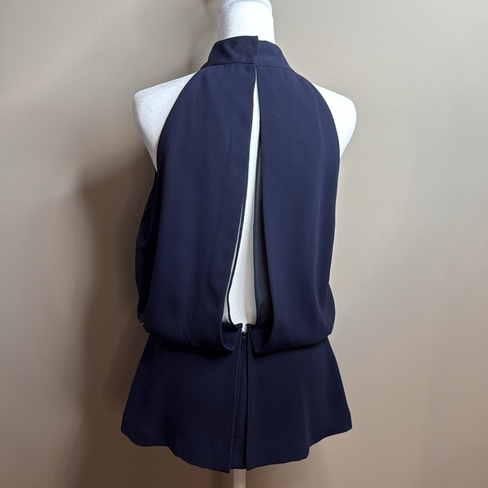Intermix Versailles Combo Mock Neck Cutout Peplum size M - Picture 3 of 9